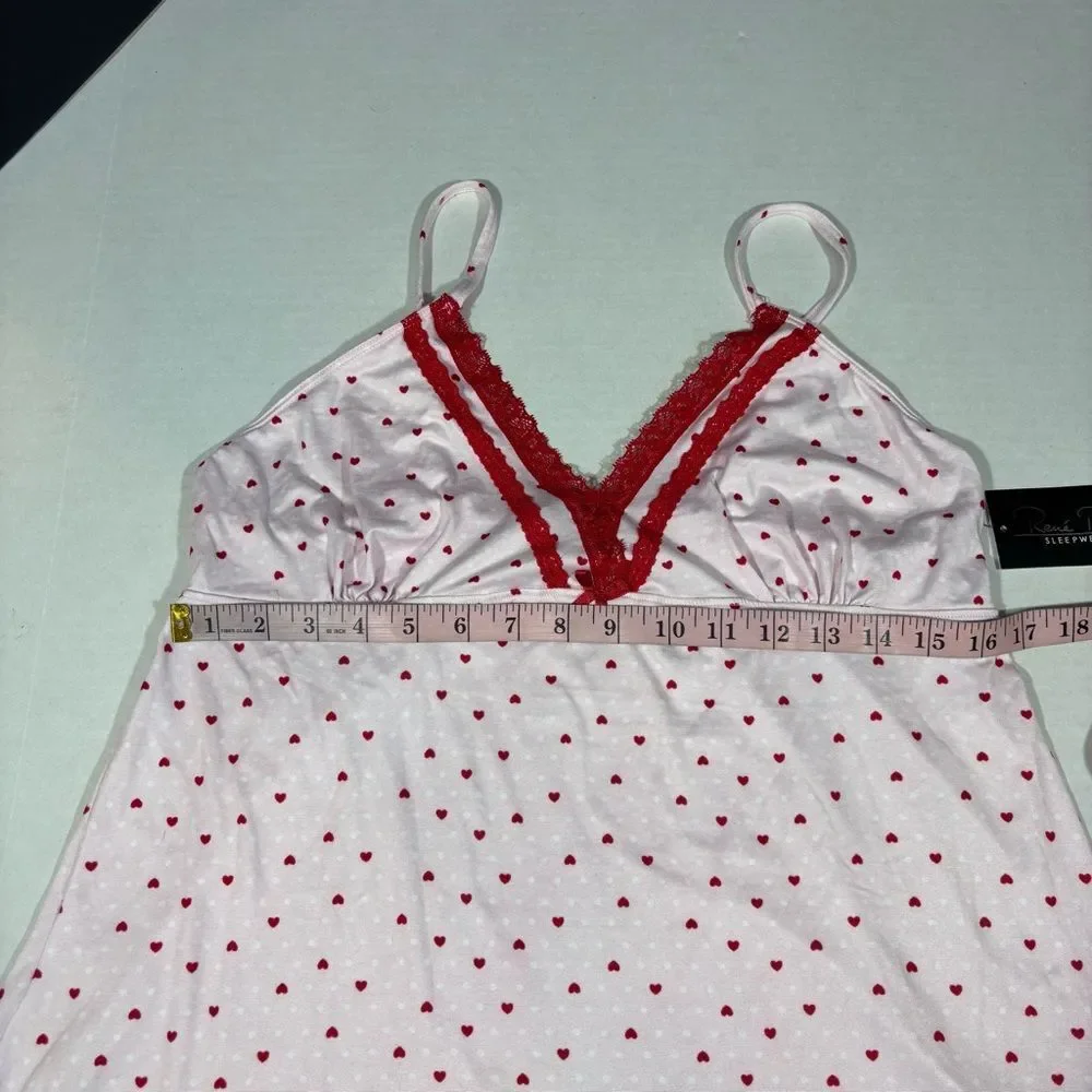 Rene Rofe light pink heart camisole sleepwear babydoll Y2K NWT NEW size large